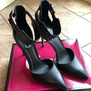 SEXY Leather Heels with Studded Ankle Strap